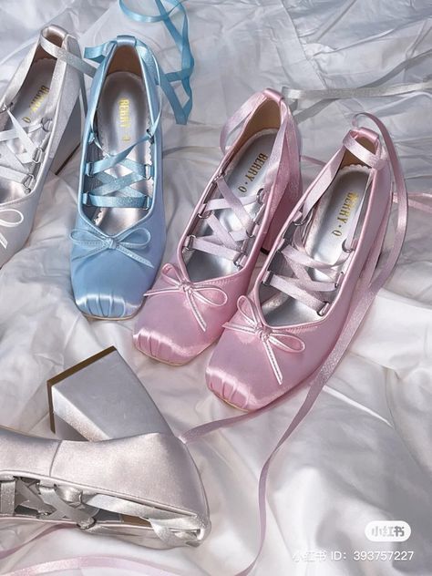 Coquette Shoes, Mary Jane Outfit, Coquette Ballet, Rainbow Clothes, Character Profiles, Ballet Heels, Cute Shoes Heels, Ballerina Slippers, Rainbow Outfit