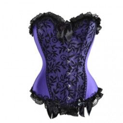 Purple Corset Black Lace Trim Black Lace Corset Top, Purple Goth, Purple Corset, Fashion Corset, Black Lace Corset, Velvet Corset, Lace Corset Top, Blue Corset, Jane Clothing