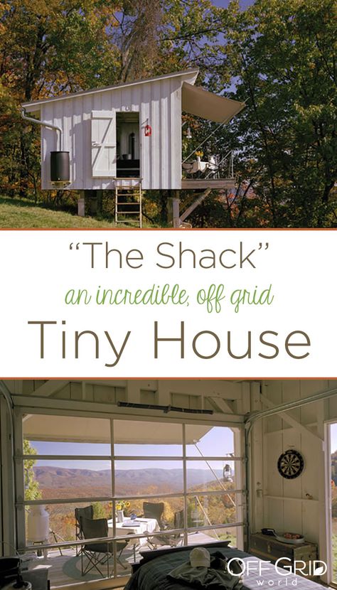 The Shack off grid tiny house Off Grid Tiny House, Off Grid House, The Shack, Cottage Retreat, Pallet House, Off Grid Cabin, Tiny House Inspiration, Tiny Cabins, Tiny Cottage