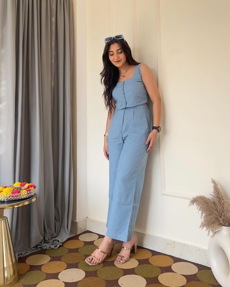 @that.review.addict looks absolutely stunning in our DENIM BLUE COORD SET.Shop this chic look now🛍️ Available in all sizes from XS to 5XL! Dm us for any query! [Sajilo, Coord sets, Chic coord sets, Shop Now, Coords, Two piece set, Womens wear, Boss Lady] #sajilo_official #coord #fashion #ootd #coordset #fashionblogger #style #instafashion #fashionstyle #stylishcoordset #coordofficewear #summer #coords #twopeiceset #linencoordset #womensclothing #womenswear #sale #newcollection #clothing #f... Indian Chic Outfits, Denim Cord Set Women, Cord Set Ideas For Women, Linen Coord Set, Coord Set Women, Cord Sets Outfit Women, Coord Sets For Women, Birthday Outfits For Women, Coords Set