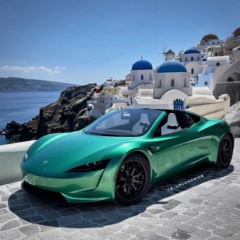 Driving a convertible roadster in Greece would be nice 💚🇬🇷 📷: Ai image generated by Teslaconomics via X #tesla #teslapro #roadster… | Instagram Tesla Convertible, Tesla Sports Car, New Tesla Roadster, Visualization Board, Honda Accord Touring, Tesla X, Big Cats Photography, Tesla Accessories, Dream Cars Bmw