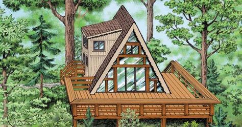 Double Dormer Style Chalet | A frame Cabins | Pinterest | Style, Chalets  and Real estates Triangle House, A Frame Cabins, A Frame House Plans, A Frame Cabin, A Frame House, Tiny House Cabin, Cabin Style, Cabin Plans, Cabin Life