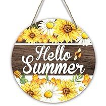 Hello Summer Sign, Sunflower Welcome Sign, Front Door Decor Farmhouse, Welcome Sign Front Door, Garden Farmhouse, Welcome Signs Front Door, Fa Fal, Wooden Front Doors, Farmhouse Porch