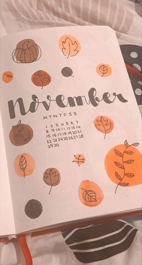 November Journal Cover Page, November Aesthetic Journal, November Bujo Ideas, November Journal Ideas Cover, November Notebook Ideas, November Journal Ideas Aesthetic, November Bujo Cover Page, Journal November Cover, Journal Ideas November