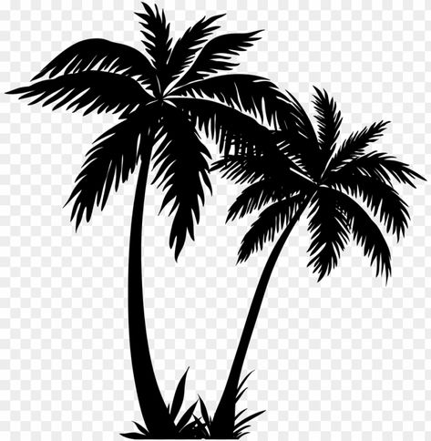 Palm Tree Clip Art, Palm Tree Png, Palm Tree Drawing, White Palm Tree, Palm Tattoos, Palm Tree Silhouette, Palm Tree Art, Silhouette Drawing, Palm Tree Tattoo