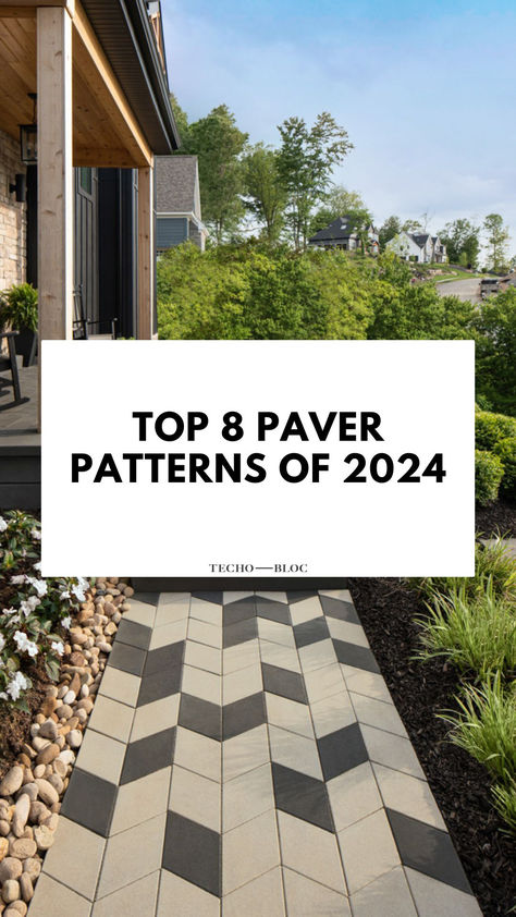 Looking for backyard inspiration? You've come to the right place! Discover the top 8 paver patterns that will transform our outdoor space! Paving Patterns Outdoor, Pavers Against House, Black Pavers Patio, Paver Designs Patterns, Backyard Paver Ideas, Large Paver Patio, Modern Pavers, Types Of Pavers, Pavers Design