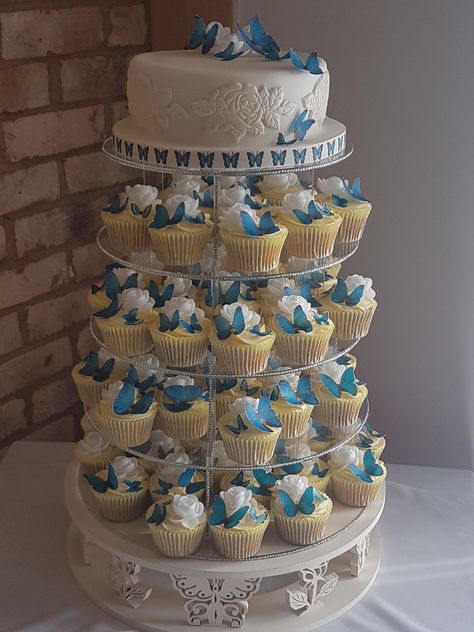 Blue Quinceanera Butterfly Theme, Blue Butterfly Sweet 16 Decorations, Blue Butterfly Baby Shower Ideas, Blue Butterfly Cupcakes, Blue Butterfly Quince, Blue Butterfly Party, Blue Butterfly Quinceanera Theme, Blue Butterfly Cake, Butterfly Quinceanera Theme