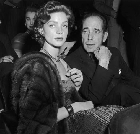 Lauren Bacall in Christian Dior, 1952 Bogie And Bacall, Bogart And Bacall, Stars D'hollywood, Lauren Bacall, Humphrey Bogart, Famous Couples, Hollywood Legends, Old Hollywood Glamour, Golden Age Of Hollywood