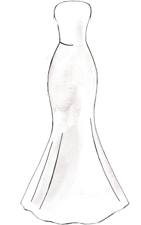 Dress Outline Sketch, Dresses Hand Design, Dress Shapes Guide, Formal Dress Sketch, Woman In Dress Drawing, Formal Dress Drawing, Drawing Ideas Dresses, Fashion Dresses Drawing Sketches, How To Draw Dresses