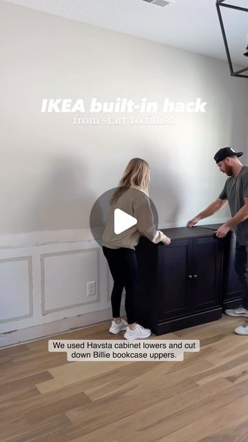 1905 Green, Ikea Office Hack, 9ft Ceilings, Ikea Cupboards, Ikea Hacks Ideas, Dining Room Built Ins, Ikea Built In, Moody Green, Billy Bookcases