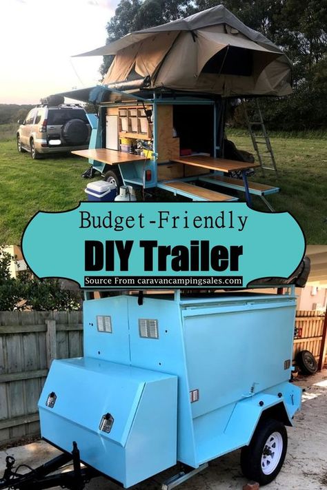 17 DIY Camper Trailer Ideas To Build Easily - DIYs Craftsy Diy Small Camper Trailer, Build Your Own Camper Trailer, How To Build A Teardrop Camper Diy, Diy Mini Camper Trailer, Mini Trailer Camper, Diy Camper Trailer Plans How To Build, Diy Camp Trailer, Box Trailer Camper Conversion, Diy Tent Trailer