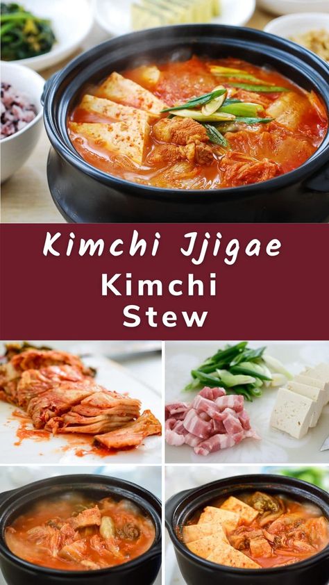 Kimchi Jigae Recipe, Kimchi Soup Recipe, Korean Stew, Jjigae Recipe, Korean Banchan, Korean Bapsang, Kimchi Jjigae, Kimchi Stew, Stew Dinner