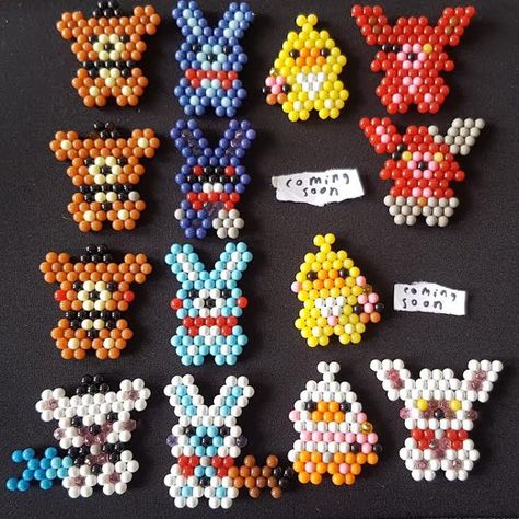 Fnaf Aquabeads, Aqua Bead Patterns, Waterbead Ideas, Danette's Designs Crafts, Aqua Beads Template, Aquabeads Patterns, Aquabeads Designs, Aqua Beads Patterns, Aqua Beads Ideas