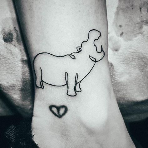 Top 100 Best Hippo Tattoos For Women - Hippopotamus Design Ideas Hippo Tattoo Small, Daughter Tattoos For Mom, Hippo Tattoo, Tattoos For Mom, Aggressive Animals, Daughter Tattoos, Tattoos For Daughters, Mom Tattoos, Two Daughters