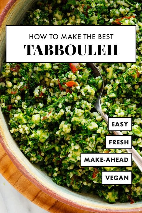 Learn how to make the BEST tabbouleh at home! This simple tabbouleh recipe calls for authentic ingredients and yields fresh and delicious tabbouleh salad. #tabbouleh #tabouli #lebanese #parsley #healthyrecipe #cookieandkate Arabisk Mad, Tabbouleh Recipe, Bulgur Salad, Tabbouleh Salad, Lebanese Recipes, Mini Cheesecakes, Mediterranean Diet Recipes, Middle Eastern Recipes, Recipes Dinner