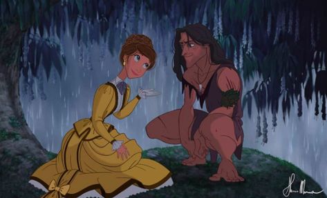 Tarzan Parents, Mulan Reflection, Loyal Brave True, Aurora Fanart, Esmeralda Cosplay, Tarzan Disney, Tarzan And Jane, Disney Pixar Characters, Nickelodeon Cartoons