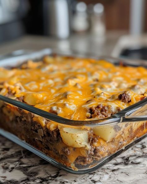 Delicious! Nine years later and people still love it! I always get asked to bring it to gatherings. Potato Cheese Casserole, Cheese Potato Casserole, Casserole Kitchen, Beef Casseroles, Yummy Casserole Recipes, Ground Beef Casserole Recipes, Potato Cheese, Beef Casserole Recipes, Ground Beef Casserole