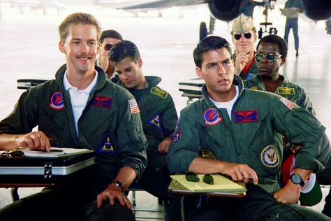 Maverick & Goose best buds, in Top Gun 1986 Maverick And Goose, Tony Scott, Miles Teller, Danger Zone, Val Kilmer, Anthony Edwards, Patrick Swayze, Michelle Pfeiffer, Olivia Newton John