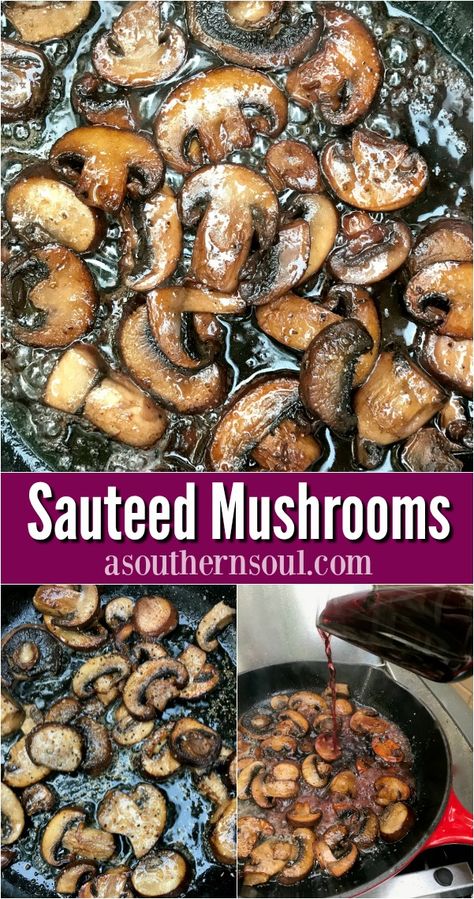 The Best Sautéed Mushrooms Recipe! Perfect to top off your burger or an easy side dish. #mushrooms #sides #recipe #sidedish Best Sauteed Mushrooms, Mushroom Side Dishes, A Southern Soul, Grilled Sweet Potatoes, Sautéed Mushrooms, Mushroom Burger, Steak And Mushrooms, Stuffed Portabella Mushrooms, How To Cook Mushrooms