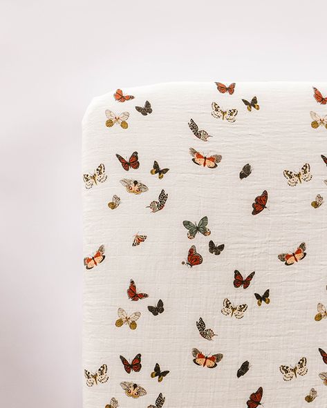 Clementine Kids Butterfly Migration Crib Sheet Butterfly Crib Sheets, Butterfly Baby Room, Butterfly Migration, Crib Sheets Girl, Butterfly Nursery, Bg Design, Crib Toddler Bed, Nursery Room Inspiration, Nursery Inspo