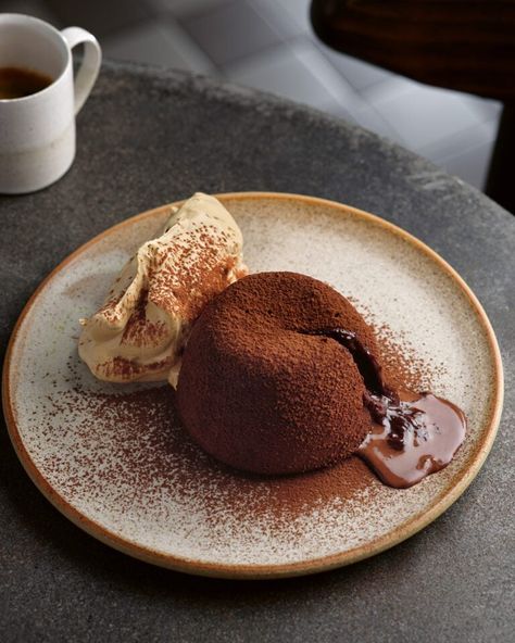 Tom Kerridge's cappuccino fondants - delicious. magazine Pub Kitchen, Tom Kerridge, British Cooking, Delicious Magazine, Pub Food, Chocolate Fondant, British Food, Favorite Desserts, Melting Chocolate