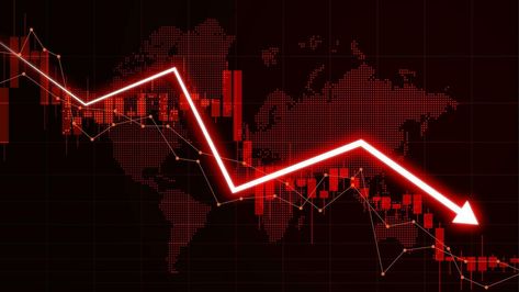 Illustration of stock market losses. Bankrupt financial information concept with arrows pointing down. Descending trading graph Trading Graph, Arrow Pointing Down, Stock Market Graph, Photoshop Poster Design, Black Hd Wallpaper, Photoshop Poster, Photoshop Design Ideas, Buddha Art Painting, Portfolio Web Design