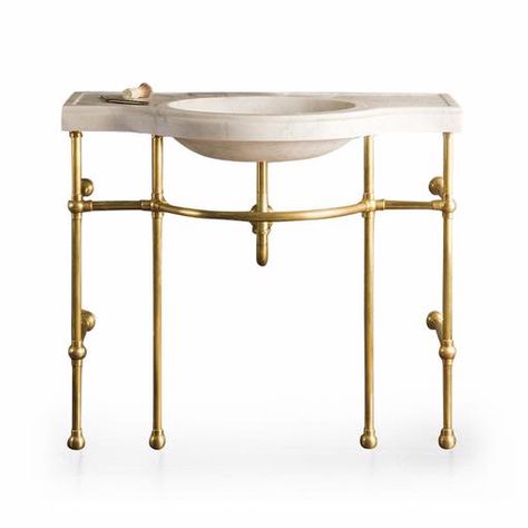 Renaissance Console Legs and Top LS41BLSFR XX/ C92-42 XX from Stone Forest Powder Room Sink Vanity, Marble Sink Powder Room, Stone Sink Powder Bath, Console Sink With Drawer, Carrara Marble Console Sink, Marble Console Sink, Accessible Bathrooms, Sink Legs, Bathroom Console