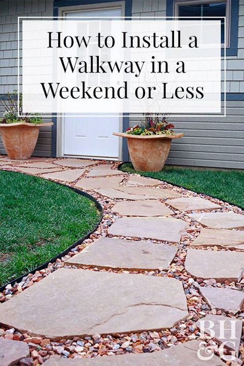 Diy Walkway, Walkway Designs, Front Yard Walkway, Taman Diy, Backyard Walkway, Walkway Landscaping, Jardim Diy, Walkway Design, Outdoor Walkway