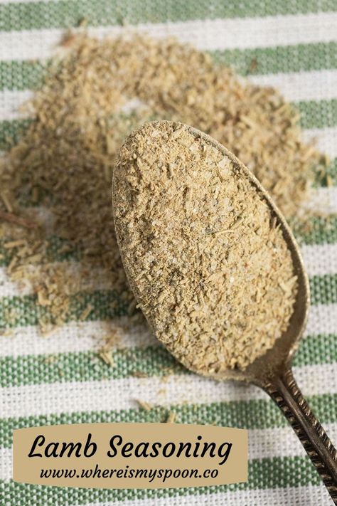 Learn how to make lamb seasoning or rub for almost all your lamb recipes. An easy-to-put-together blend of popular spices you already have in your pantry. #whereismyspoon #lambseasoning #spicesforlamb #lambspices #lambspicemix #homemadeseasoning #homemadelambseasoning #dryrublamb #lambspices Ground Lamb Seasoning, Lamb Seasoning Recipe, Lamb Rub Recipe, Lamb Seasoning, Mint Chimichurri, Beef Tagliata, Lamb Casserole, Chimichurri Sauce Recipe, Ground Beef Seasoning