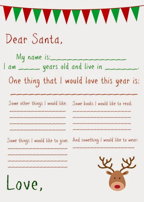 Dear Santa Letter (Free Printable) : The Chirping Moms                                                                                                                                                                                 More Letter Free Printable, Free Printable Santa Letters, Christmas Letter To Santa, Free Letters From Santa, Christmas Letter Template, Dear Santa Letter, Santa Template, Santa Letter Printable, Santa Letter Template