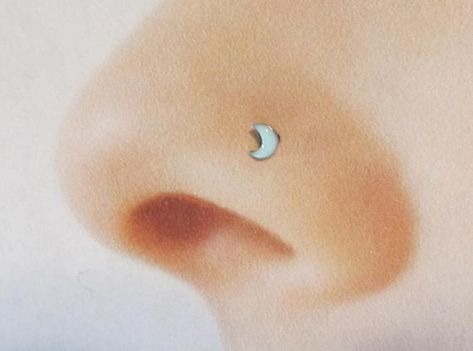 Moon Nose Ring, Heart Nose Rings, Unique Nose Rings, Tiny Nose, Helix Ring, Nose Piercings, Piercing Ideas, Daith Piercing, Nose Hoop