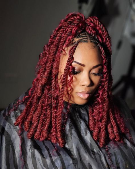 🌿Transform your tresses into striking Black to Red ❤️locks using my unique invisible loc method. With an easy booking process through our bio and exceptional customer service, we ensure stress-free maintenance for busy bees like you! Get ready to shine this spring🌤️⛅️ - reserve your spot before March ends. #invisiblelocs #locs #chicagohairstylist Red Ombre Faux Locs, Burgundy Invisible Locs, Burgundy Twists, Dark Red Locs, Burgundy Faux Locs, Red Twists, Red Faux Locs, Blk Hairstyles, Faux Locs Bob