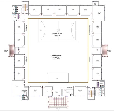 Institutional design apnaghar.co.in | homify School Building Plans, Elementary School Architecture, Office Layout Plan, School Floor Plan, Residential Building Plan, Church Design Architecture, School Floor, Building Design Plan, School Building Design