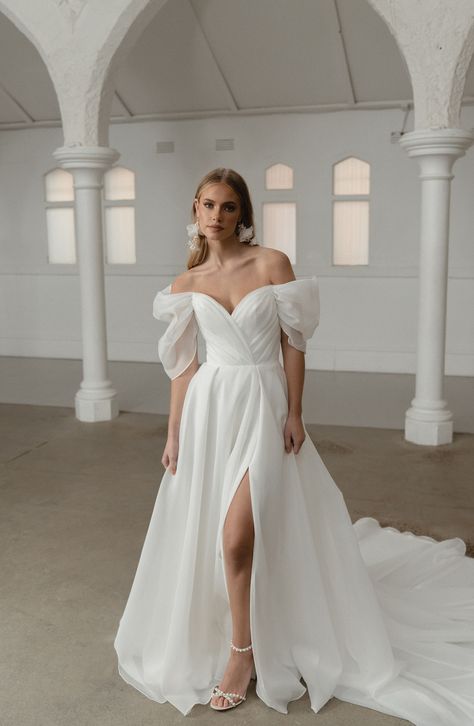 Seville - Madi Lane Bridal Clean Wedding Dress, Classic Wedding Gown, Blue By Enzoani, Bridal Showroom, Madi Lane, Rembo Styling, Princess Silhouette, Bridal Gallery, Organza Sleeves