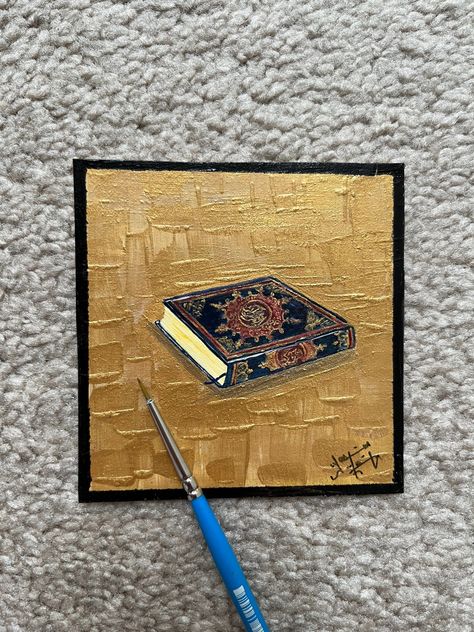 Quran Painting, Quran Covers, Quran Book, Calligraphy Art Print, Islamic Artwork, Cool Pictures Of Nature, Art Wall Art, Calligraphy Art, Miniature Painting