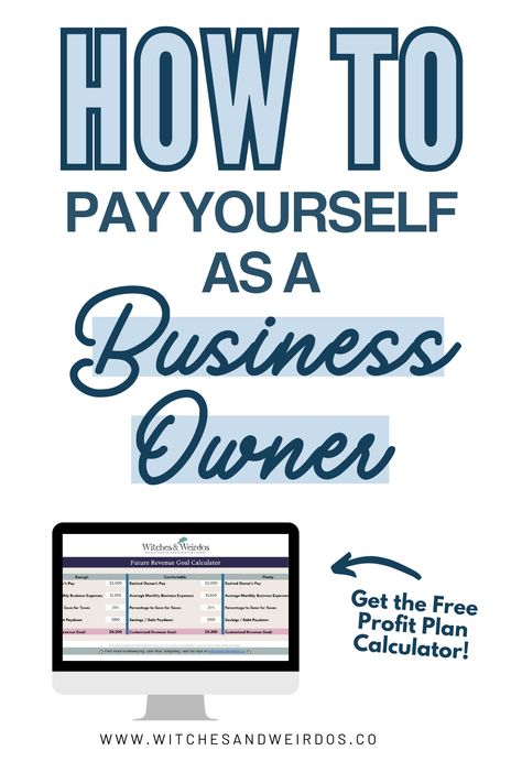 Confused on how to actually pay yourself as a small business owner, along with what the rules are and the impact on your taxes? In this blog post, learn how to pay yourself - it's SO SIMPLE you'll be surprised! Plus, get the more accounting software tips, bookkeeping templates, along with Quickbooks Online help, tips for tracking business expenses, and cash flow help at witchesandweirdos.co! Managing A Small Business, How To Pay Yourself Small Business, Small Business Bookkeeping Templates, Accounting For Small Business, Quick Books, Contractor Business, Bookkeeping Tips, Business Tax Deductions, Small Business Marketing Plan