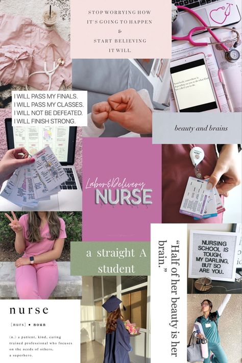 Nurse Asthetics, Nursing School Vision Board Ideas, Ob Nurse Aesthetic, Student Nurse Wallpaper Aesthetic, Nursing Student Vision Board Wallpaper, Labor And Delivery Nursing Aesthetic, Nursing School Encouragement, Nursing School Aesthetic Wallpaper, Obgyn Nurse Aesthetic