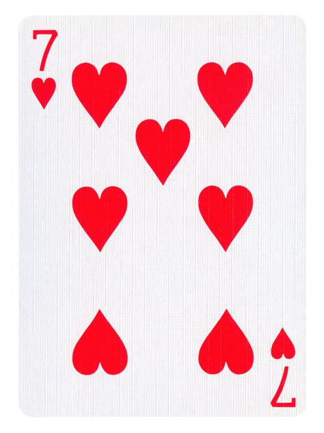 The number 7 7 Tattoo, Hearts Playing Cards, Pop Art Drawing, 7 Seven, Lucky 7, Odd Numbers, Custom Decks, Card Tattoo, Number 7