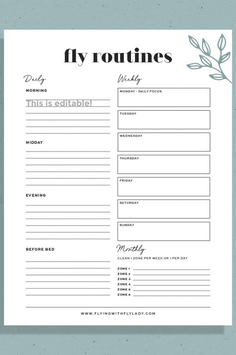 Journal Cleaning Schedule, Flylady Cleaning Schedule, Flylady Routines, Flylady Control Journal, Fly Lady Cleaning, Control Journal, Simple Cleaning Routine, Zone Cleaning, Cleaning List