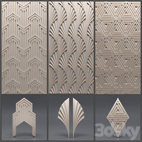 Gypsum 3D panel - 3D panel - 3D model Wall Grove Design, 3d Mdf Design, Decorative Wall Panels Texture, Paneling Design, Wall Panel Texture, Wall Concept, Mdf Wall Panels, Wall Panel Molding, Wall Carvings