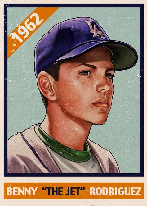 The Jet - by Cuyler Smith, L/E of 100 Benjamin Franklin Rodriguez, Benny The Jet Rodriguez, Baseball Movies, Movie Card, Baseball Balls, Baseball Art, Sandlot, Sports Movie, The Sandlot