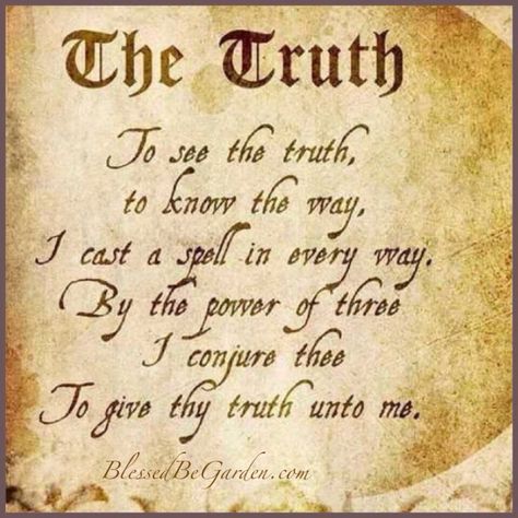 Truth spell Truth Spell, The Power Of Three, Power Of Three, Witchcraft Spells For Beginners, Charmed Book Of Shadows, Spells For Beginners, Real Witches, Witchcraft Spells, Magic Spell Book