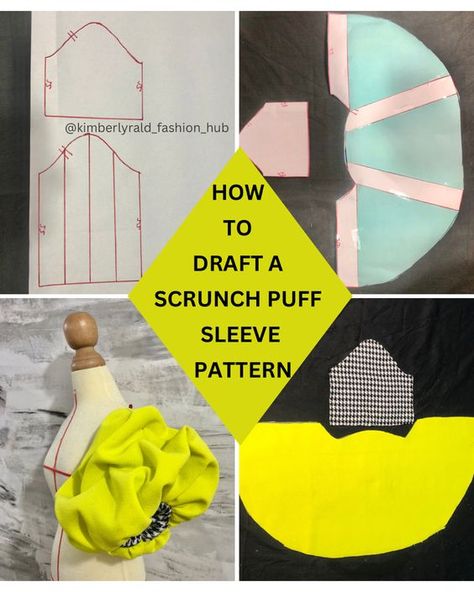 Panel Dress Pattern, Balloon Sleeves Pattern, Pattern Making Tutorial, Puff Sleeve Pattern, Fashion Design Classes, Sewing Sleeves, Dramatic Sleeves, Fashion Sewing Tutorials, Couture Sewing Techniques