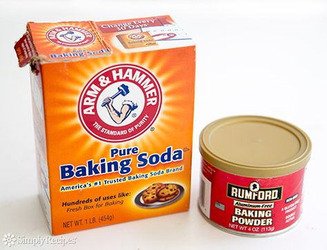 Difference between Baking Soda and Baking Powder on SimplyRecipes.com. How to test if your baking soda or baking powder are still good. How to Substitute one for the other. How to make your own baking powder. Make Baking Powder, Homemade Baking Powder, Baking Power, Baking Soda Benefits, Homemade Baking, Soda Brands, Baking Soda Shampoo, Simply Recipes, Food Facts