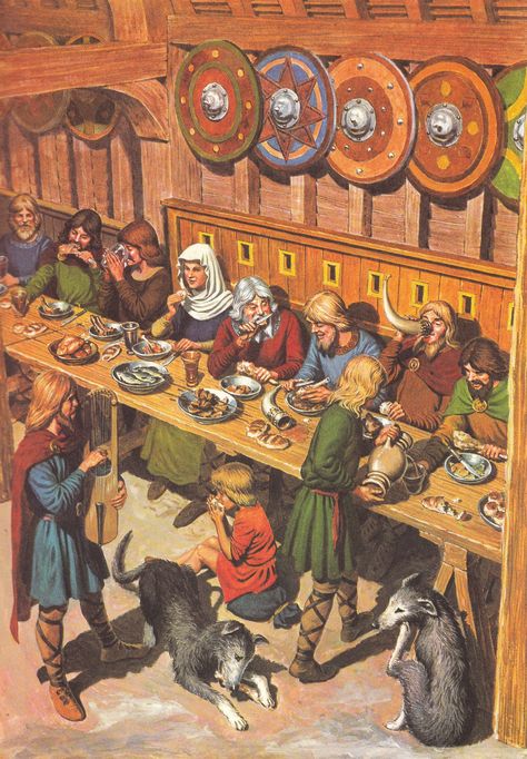 Mead hall Vikings, Art History, Anglo Saxon, Mead, Mead Hall, Viking Culture, Viking History, Historical Facts, Scandinavia