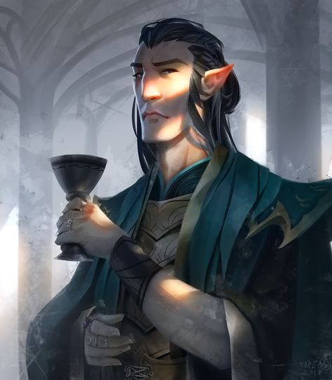 ArtStation - High Elf Noble, Magnus Norén Elf Drawings, Dnd Elves, Male Elf, Elf Man, Elf Characters, Pathfinder Character, Elves Fantasy, Female Elf, Elf Art