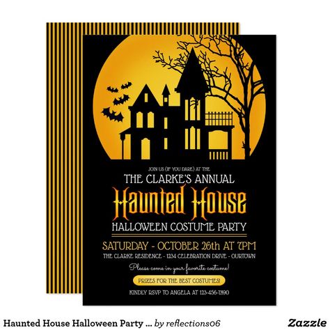 Haunted House Halloween Party Invitations House Halloween Party, Adult Halloween Invitations, Haunted House Halloween Party, Halloween Birthday Party Invitations, Haunted House Halloween, Haunted House Party, Halloween Birthday Party, Halloween Birthday Invitations, Halloween House Party