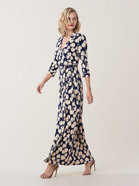 Mother Of Bride Outfits, Designer Maxi Dress, Iconic Dresses, Earn Cash, Silk Maxi Dress, Floor Length Dresses, Groom Dress, Maxi Wrap Dress, Von Furstenberg