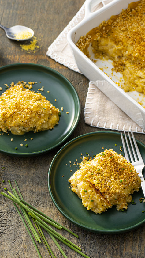 Look no further for your vegan funeral potatoes receipe! Thanksgiving Sidedish, Corn Pudding Recipe, Creamy Green Beans, Gluten Free Panko, Hatch Chili, Funeral Potatoes, Allergen Free Recipes, Gluten Free Thanksgiving, Hatch Chile