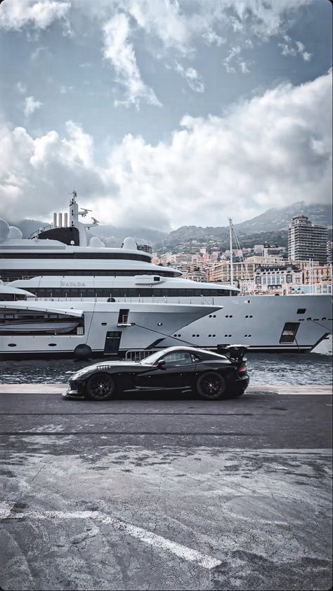 car: schaefchen edited by suarezbogdan in Lr #cars #carporn #dodgeviper #yacht #monaco #montecarlo #millionairelifestyle Dodge Viper Acr, Blacked Out Cars, Monaco Yacht, Yachts Girl, Rich Cars, Sports Romance, The Rival, Dodge Viper, Luxury Aesthetic